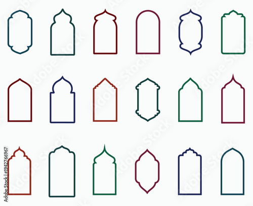 ramadan kareem set stylish frame, promotions and advertising baner, islamic frame vector illustration in arabic style.