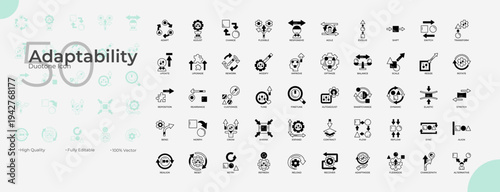 Adaptability Duotone Editable Icons set