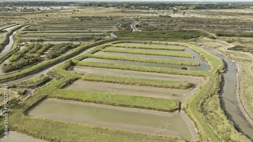 Salt Marsh Aerial View France Saint-Hilaire-de-Riez Vendee