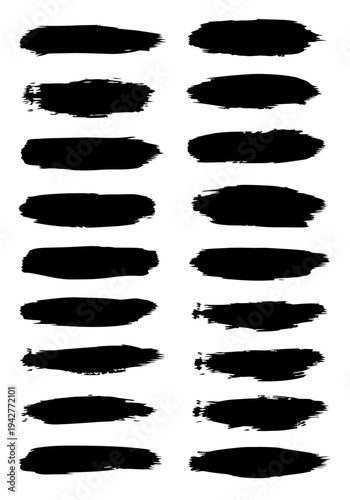 Black brush strokes on a white background