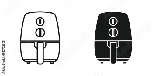 Air Fryer Appliance Icon Set Commercial Graphics