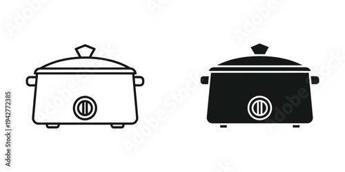 Slow Cooker Appliance Vector Graphic Culinary Tool