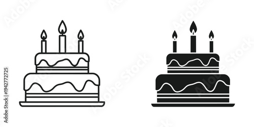 Layered Cake Candles Celebration Icon