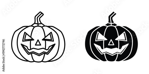 Jackolantern Icon Vector Halloween Symbol Holiday