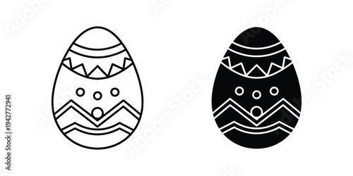 Easter Egg Icon Vector Style Festive Symbol