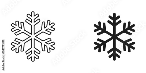 Snowflake Icons Cold Weather Climate Symbol