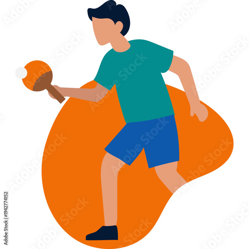 Man Playing Table Tennis Illustration