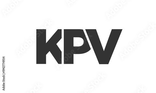 KPV logo design template with strong and modern bold text. Initial based vector logotype featuring simple and minimal typography. Trendy company identity.