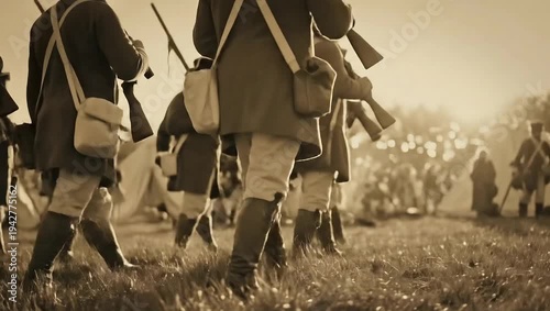 Wallpaper Mural Revolutionary War Soldiers Marching in a Camp. Torontodigital.ca