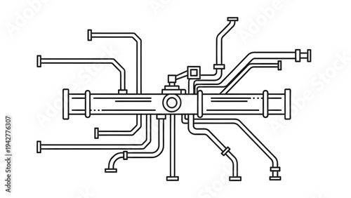 Oil Pipeline Infrastructure Icon