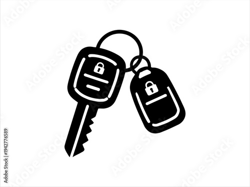 Car Keys Icon Vector Graphic - Simple Illustration of Vehicle Keys