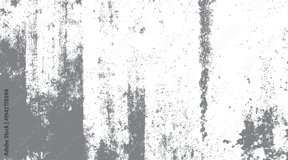 Obraz premium Grey distressed texture with vertical streaks and scattered speckles on white background grunge abstract