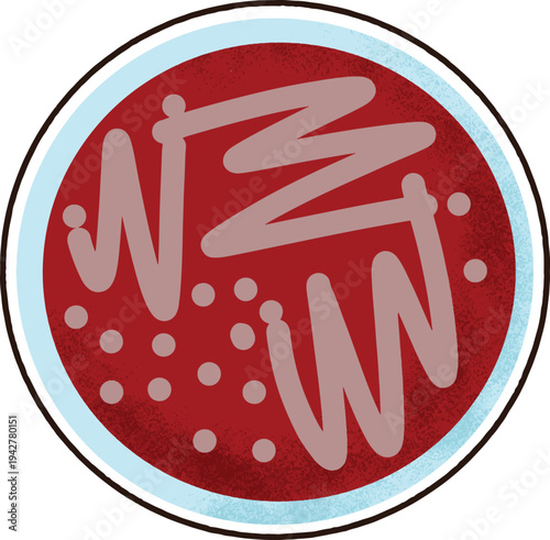 Laboratory Bacterial Culture Plate Blood Agar Cute Simple Vector Illustration