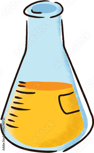 Erlenmeyer Bacterial Culture Media Laboratory Cute Simple Vector Illustration