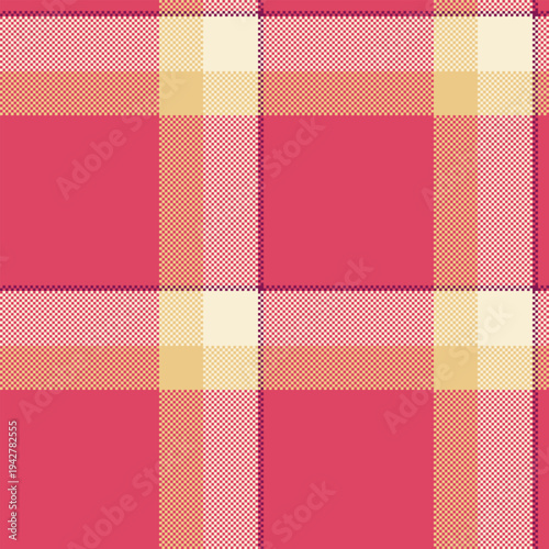 Design vector pattern tartan, packing textile plaid texture. Editable background check fabric seamless in rouge red and antique white colors.