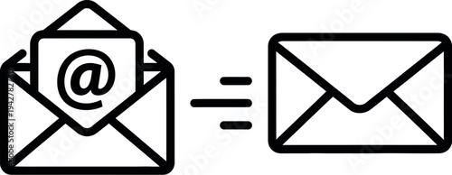 Email symbol equivalence between email and mail icons