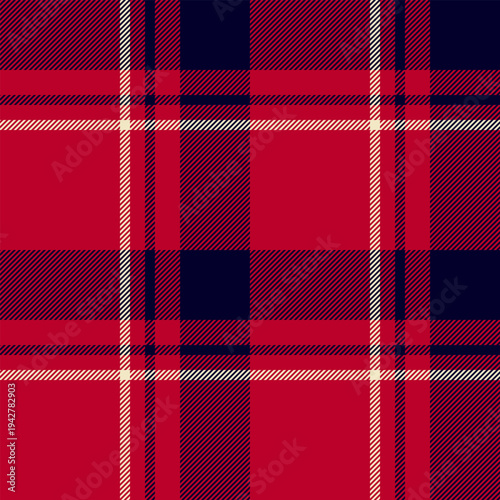 Bed vector plaid seamless, lovely pattern tartan check. Lady background textile texture fabric in red and dark colors.