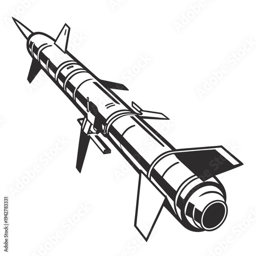 Vector illustration of a missile icon