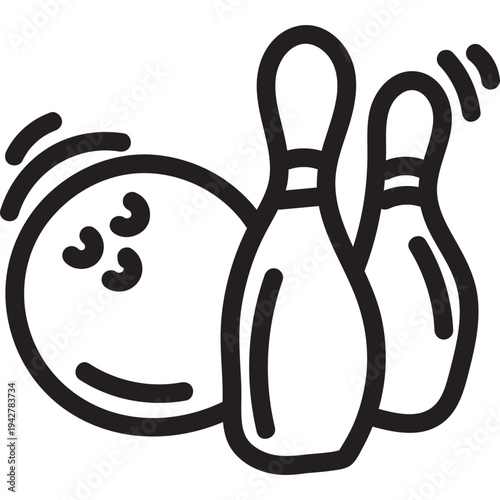 Bowling Ball and Pins Icon