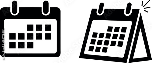 Comparison of a flat calendar and a standing open calendar against a light source