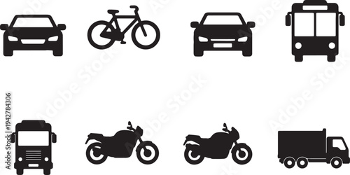 transportation icons set vector