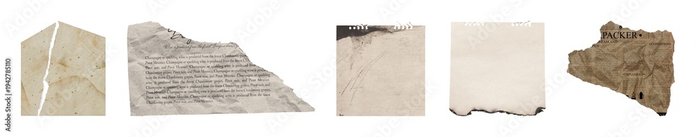 Obraz premium Vintage torn paper textures collection