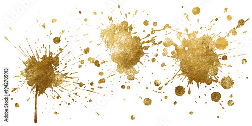 Luxury golden grunge paint brush stroke set splash vector design. abstract gold foil stain artistic line element banner border frame background.