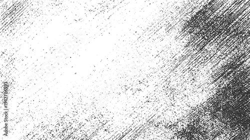 Black and white textured background with diagonal lines and speckles grunge