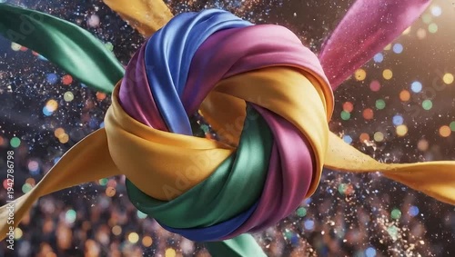 Wallpaper Mural Colorful Ribbons Tied in a Knot with Festive Background. Torontodigital.ca