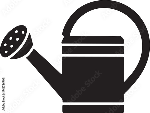 Watering Can Garden Tool Plant Care Black Icon Vector