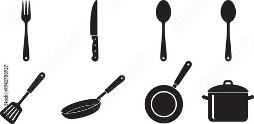 set of kitchen utensils