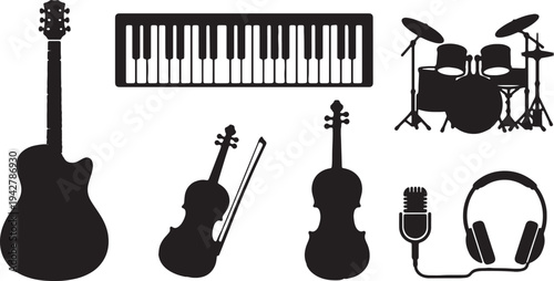 vector set of musical instruments