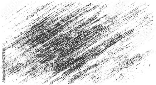 Abstract black and white diagonal grunge texture with rough linear patterns and scattered dots