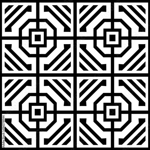 bold thick outlines geometric bohemian repeating Pattern Tile icon simple flat black line art on a white background clean and minimalistic with b