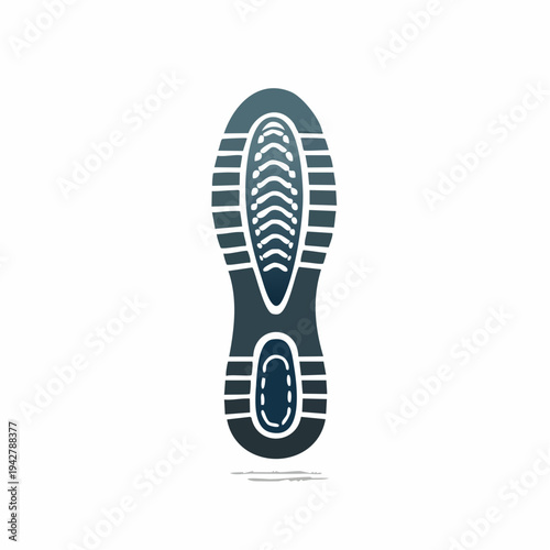 Graphic illustration of a shoe sole imprint with tread pattern
