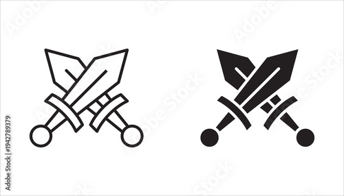 Crossed swords icon collection. Ancient weapon icons.
Sword icon vector. Sword symbol illustration. Pixel vector graphics - Vector.