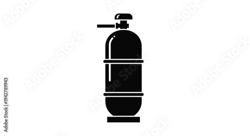 Simple black silhouette of a spray bottle with a pump dispenser