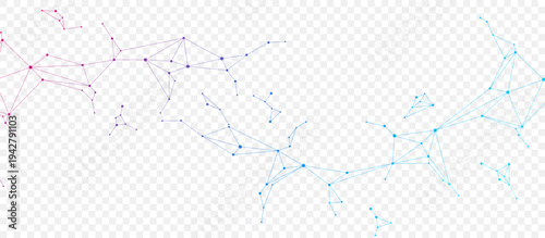 Global network connection website header or banner design. Abstract background with connecting dots and lines. Global business. Social network communication. Internet technology. Vector illustration