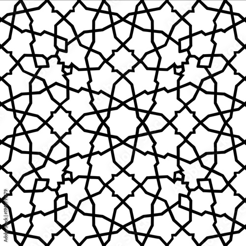 bold thick outlines Islamic geometric Highly detailed Islamic geometric pattern inspired by traditional mosque tilework and sacred geometry perfe