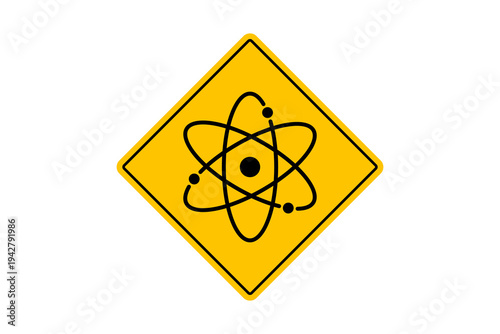 Konstfotografi Yellow Diamond Atomic Energy Science Symbol for Physics Research and Nuclear Pow