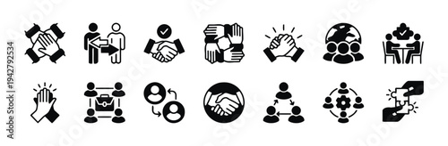 Diverse group of business people collaborating on project in meeting room vector illustration