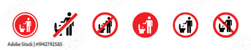 Do not use toilet icons, prohibition signs for restrooms, vector illustration