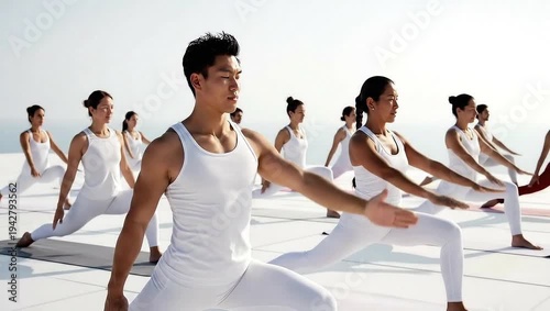 Wallpaper Mural Group of people doing yoga outdoors. Torontodigital.ca