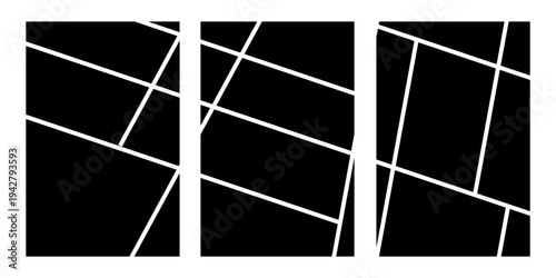 Comic Style Photo Frame Collage Template. 5 Panels,eps.10