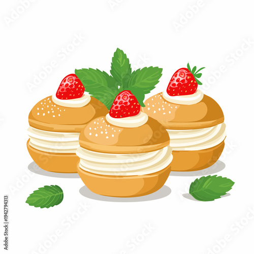 Süßes mit Erdbeeren