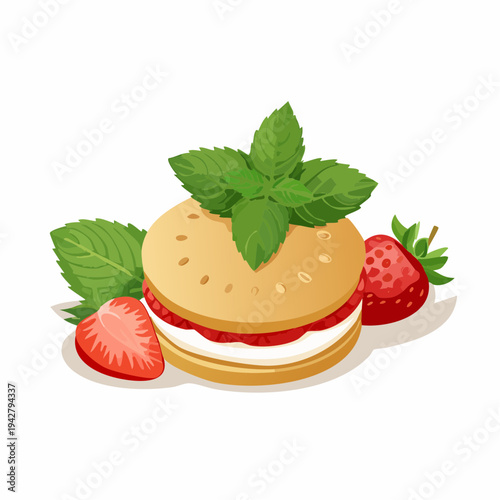 Süßes mit Erdbeeren