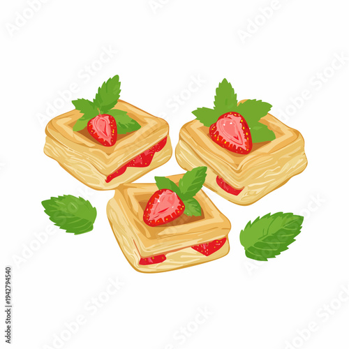 Süßes mit Erdbeeren