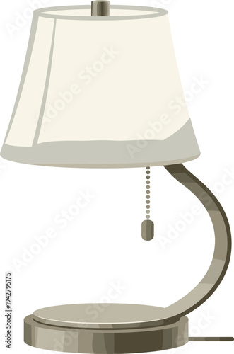 Beautiful modern nightstand lamp vector on white background.