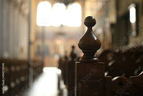 Ancient Byzantine basilica Thessaloniki August 2024 Sacred temple with hanging chandeliers