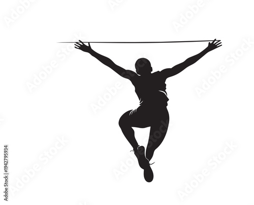 silhouette of a young man jumping